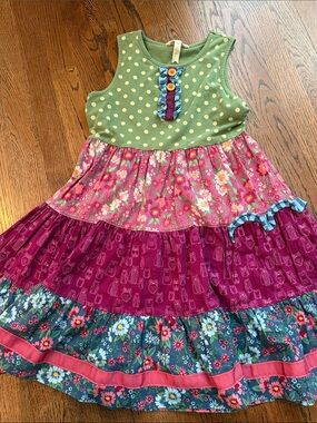 Matilda Jane just a joint dress polka dot, floral and owl prints sz 14